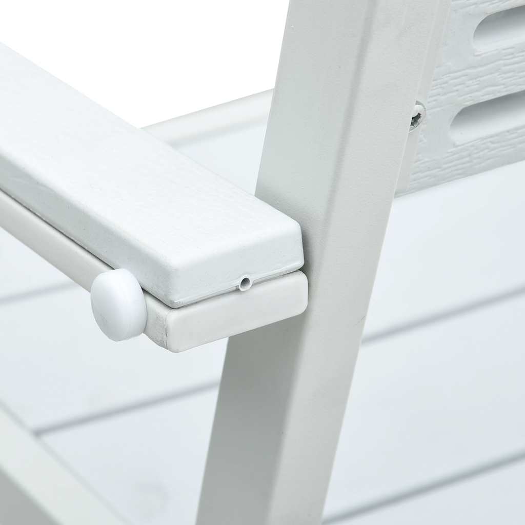 Gartenstühle 4 Stk. Weiß HDPE Holz-Optik